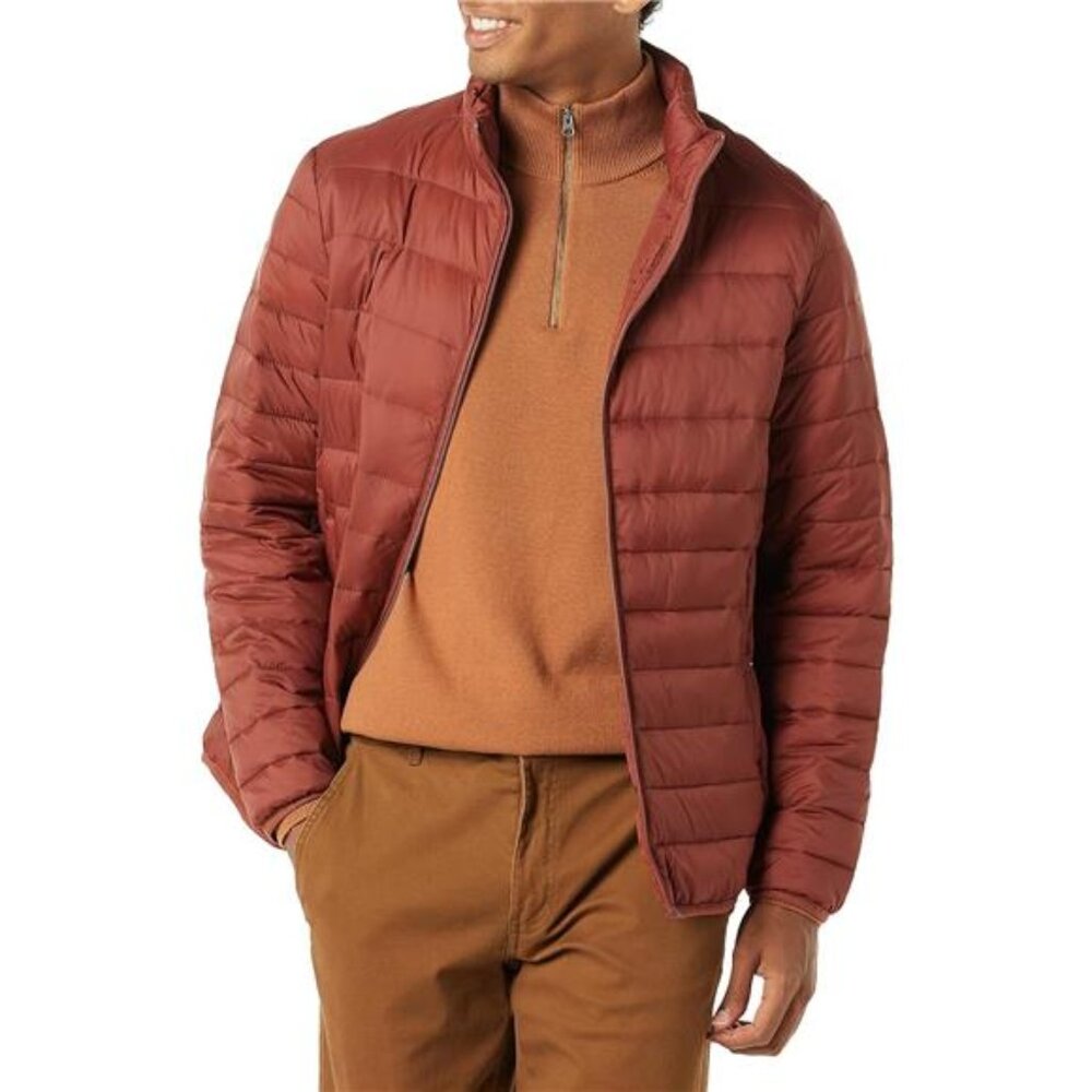 Mens Lightweight Puffer Jacket Packable Water Resistant Winter Coat Big Tall